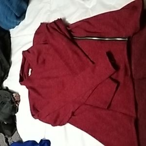 Maurices burgundy moto style sweater